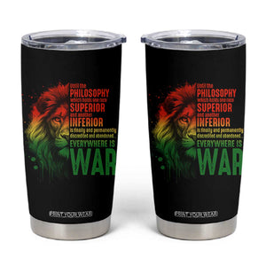 Lion of Judah Tumbler Cup Rasta Haile Selassie War Speech Jah Bless TS10 Black Print Your Wear