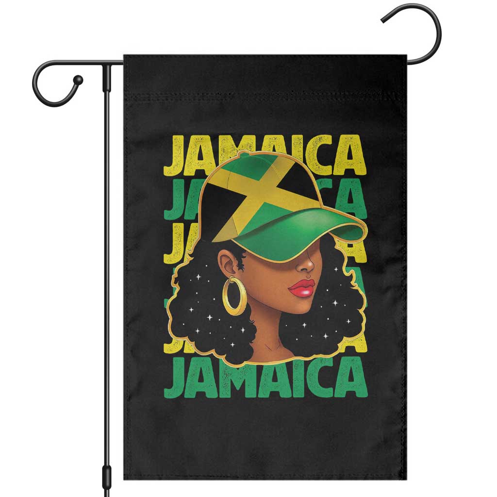 Proud Jamaican Afro Black Woman Jamaica Flag Pride Garden Flag TS10 Black Print Your Wear