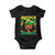 Proud Jamaican Afro Black Woman Jamaica Flag Pride Baby Onesie TS10 Black Print Your Wear