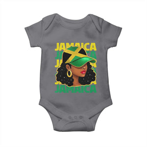 Proud Jamaican Afro Black Woman Jamaica Flag Pride Baby Onesie TS10 Charcoal Print Your Wear