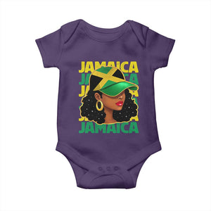 Proud Jamaican Afro Black Woman Jamaica Flag Pride Baby Onesie TS10 Purple Print Your Wear