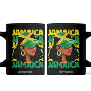 Proud Jamaican Afro Black Woman Jamaica Flag Pride Coffee Mug TS10 Black Print Your Wear