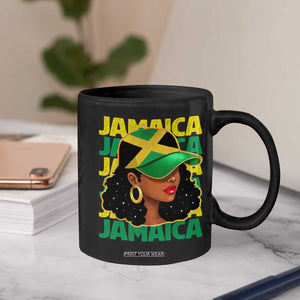 Proud Jamaican Afro Black Woman Jamaica Flag Pride Coffee Mug TS10 Print Your Wear