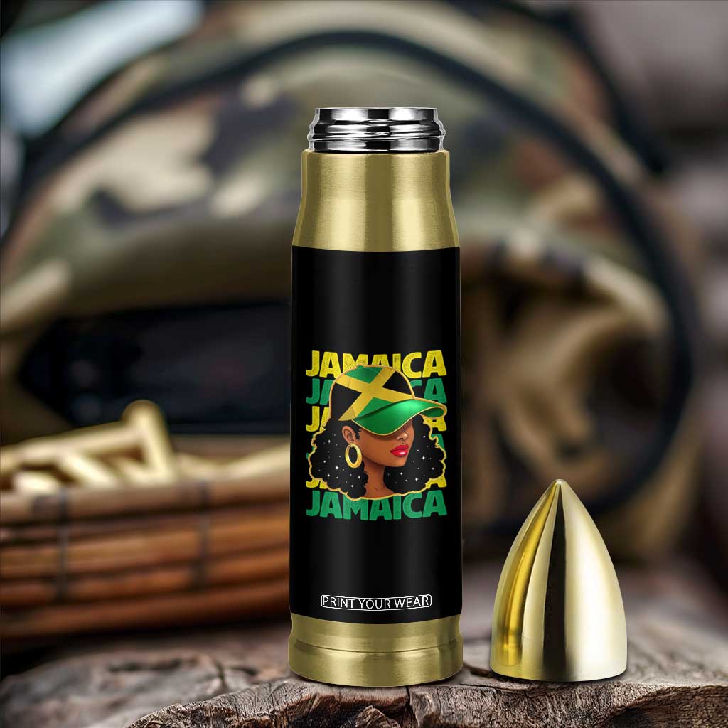 Proud Jamaican Afro Black Woman Jamaica Flag Pride Bullet Tumbler TS10 Print Your Wear