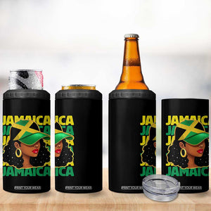 Proud Jamaican Afro Black Woman Jamaica Flag Pride 4 in 1 Can Cooler Tumbler TS10 Print Your Wear