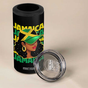 Proud Jamaican Afro Black Woman Jamaica Flag Pride 4 in 1 Can Cooler Tumbler TS10 Print Your Wear
