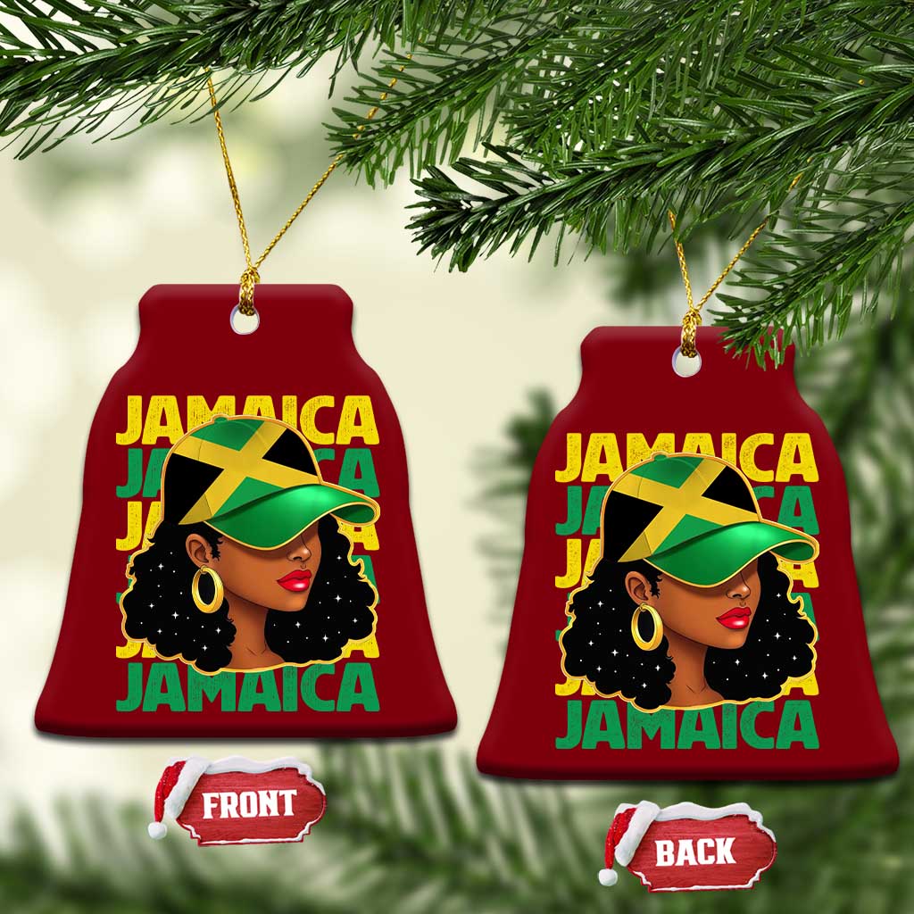 Proud Jamaican Afro Black Woman Jamaica Flag Pride Ceramic Ornament TS10 Print Your Wear