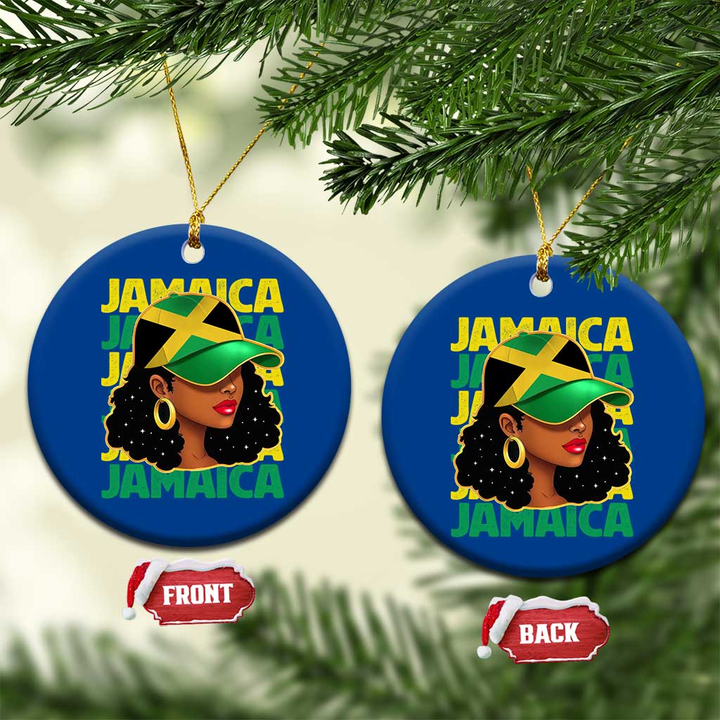 Proud Jamaican Afro Black Woman Jamaica Flag Pride Ceramic Ornament TS10 1pc Blue Print Your Wear