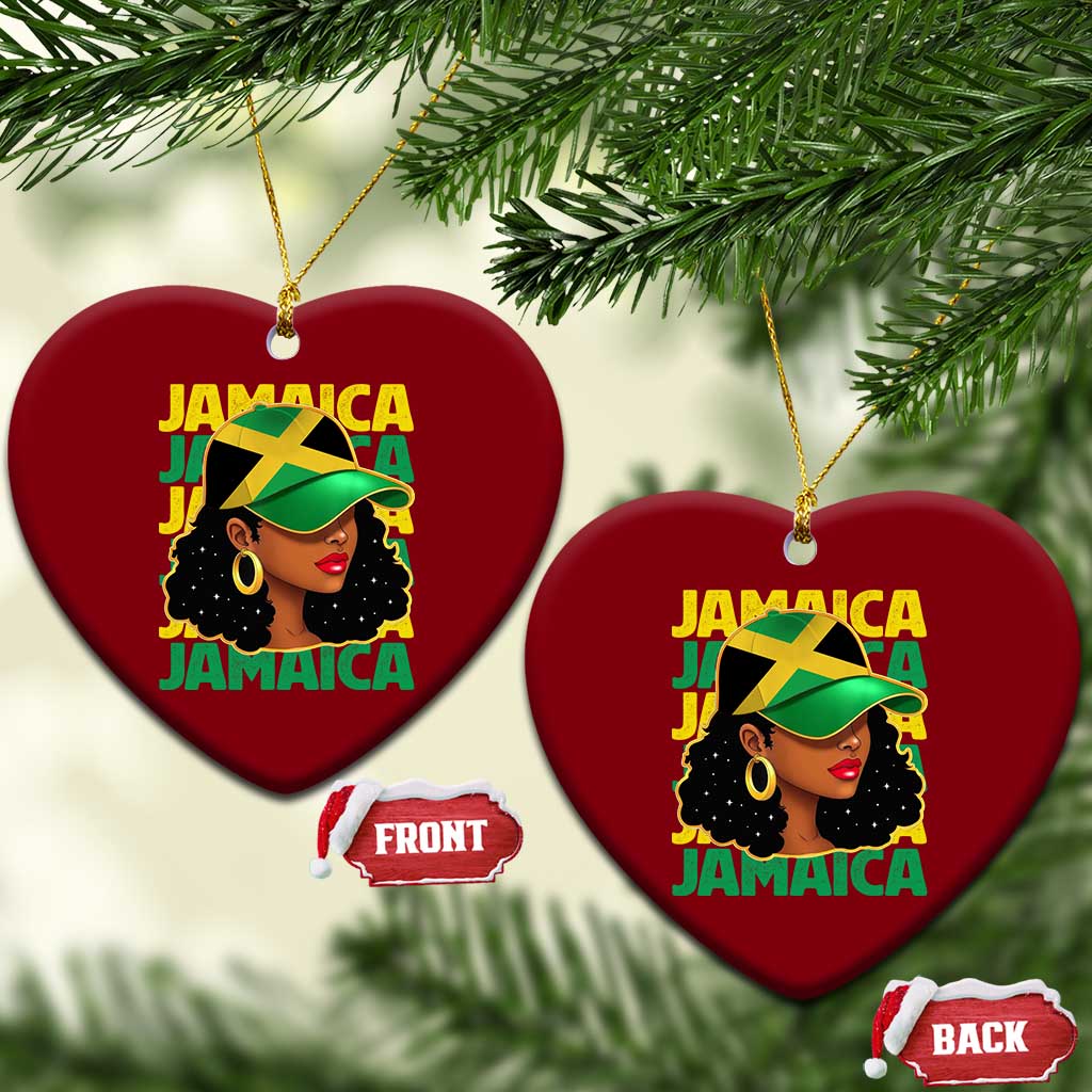 Proud Jamaican Afro Black Woman Jamaica Flag Pride Ceramic Ornament TS10 Print Your Wear