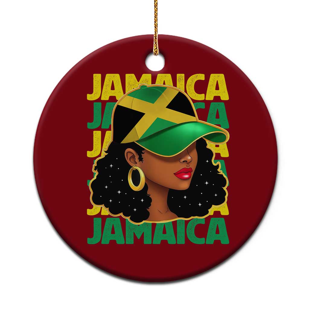 Proud Jamaican Afro Black Woman Jamaica Flag Pride Ceramic Ornament TS10 1pc Red Print Your Wear