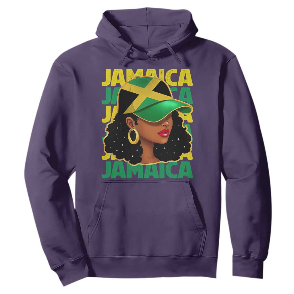 Proud Jamaican Afro Black Woman Jamaica Flag Pride Hoodie TS10 Purple Print Your Wear