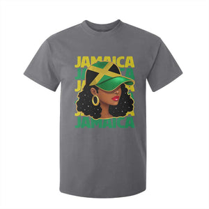 Proud Jamaican Afro Black Woman Jamaica Flag Pride T Shirt For Kid TS10 Charcoal Print Your Wear
