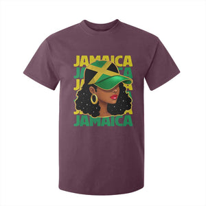 Proud Jamaican Afro Black Woman Jamaica Flag Pride T Shirt For Kid TS10 Maroon Print Your Wear