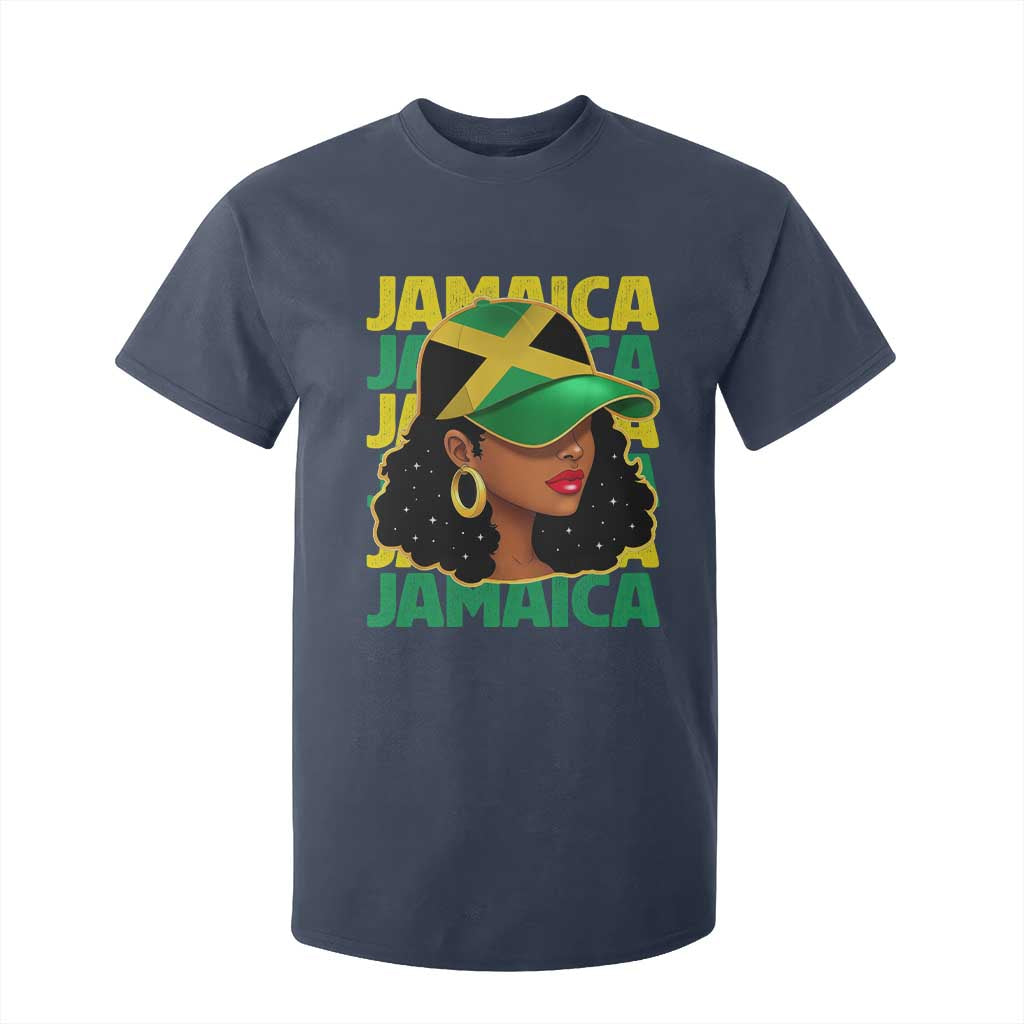 Proud Jamaican Afro Black Woman Jamaica Flag Pride T Shirt For Kid TS10 Navy Print Your Wear