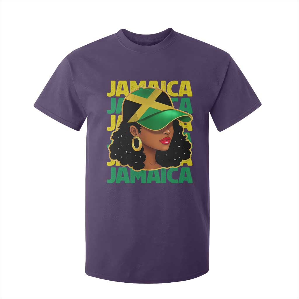 Proud Jamaican Afro Black Woman Jamaica Flag Pride T Shirt For Kid TS10 Purple Print Your Wear