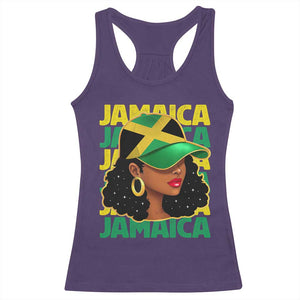 Proud Jamaican Afro Black Woman Jamaica Flag Pride Racerback Tank Top TS10 Purple Print Your Wear
