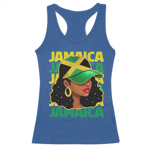 Proud Jamaican Afro Black Woman Jamaica Flag Pride Racerback Tank Top TS10 Royal Blue Print Your Wear