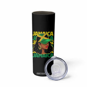 Proud Jamaican Afro Black Woman Jamaica Flag Pride Skinny Tumbler TS10 Print Your Wear