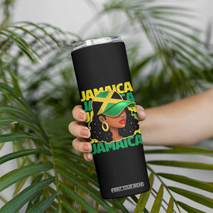 Proud Jamaican Afro Black Woman Jamaica Flag Pride Skinny Tumbler TS10 Print Your Wear