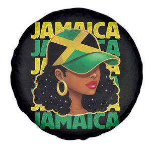 Proud Jamaican Afro Black Woman Jamaica Flag Pride Spare Tire Cover TS10 Print Your Wear