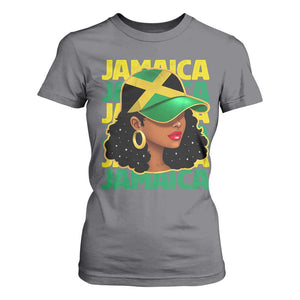 Proud Jamaican Afro Black Woman Jamaica Flag Pride T Shirt For Women TS10 Charcoal Print Your Wear