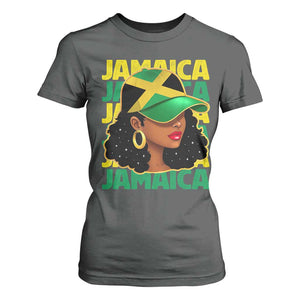 Proud Jamaican Afro Black Woman Jamaica Flag Pride T Shirt For Women TS10 Dark Heather Print Your Wear