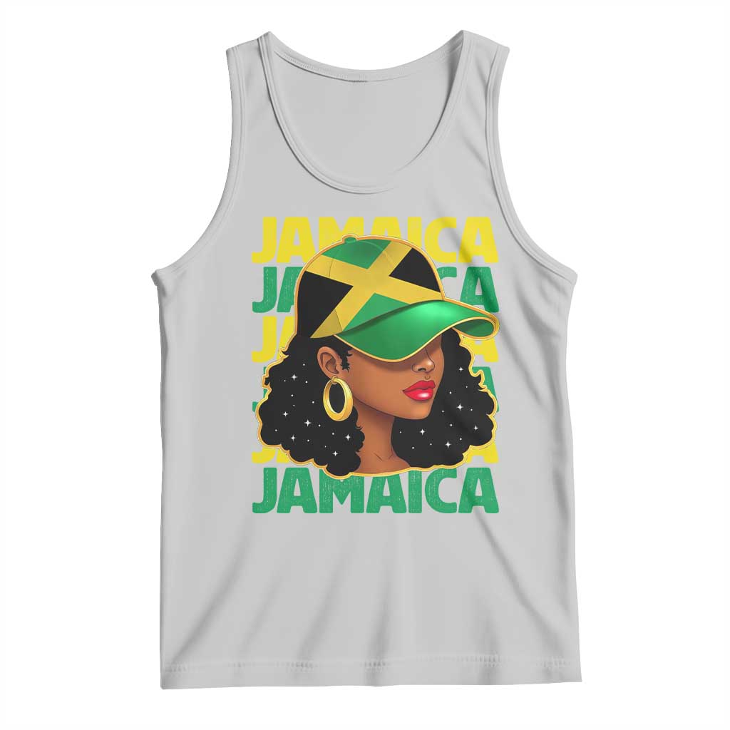 Proud Jamaican Afro Black Woman Jamaica Flag Pride Tank Top TS10 Ash Print Your Wear