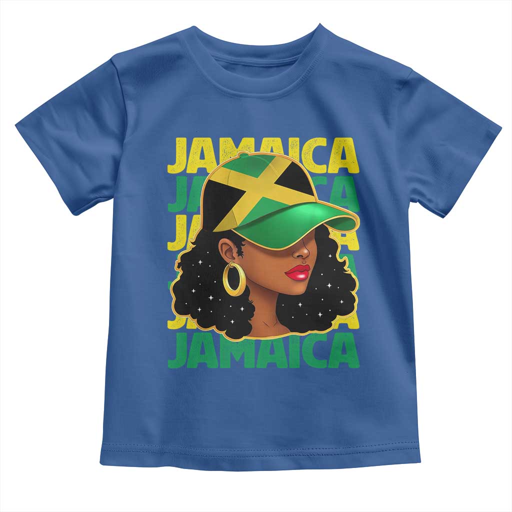 Proud Jamaican Afro Black Woman Jamaica Flag Pride Toddler T Shirt TS10 Royal Blue Print Your Wear