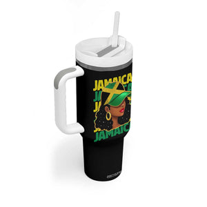 Proud Jamaican Afro Black Woman Jamaica Flag Pride Tumbler With Handle TS10 Print Your Wear