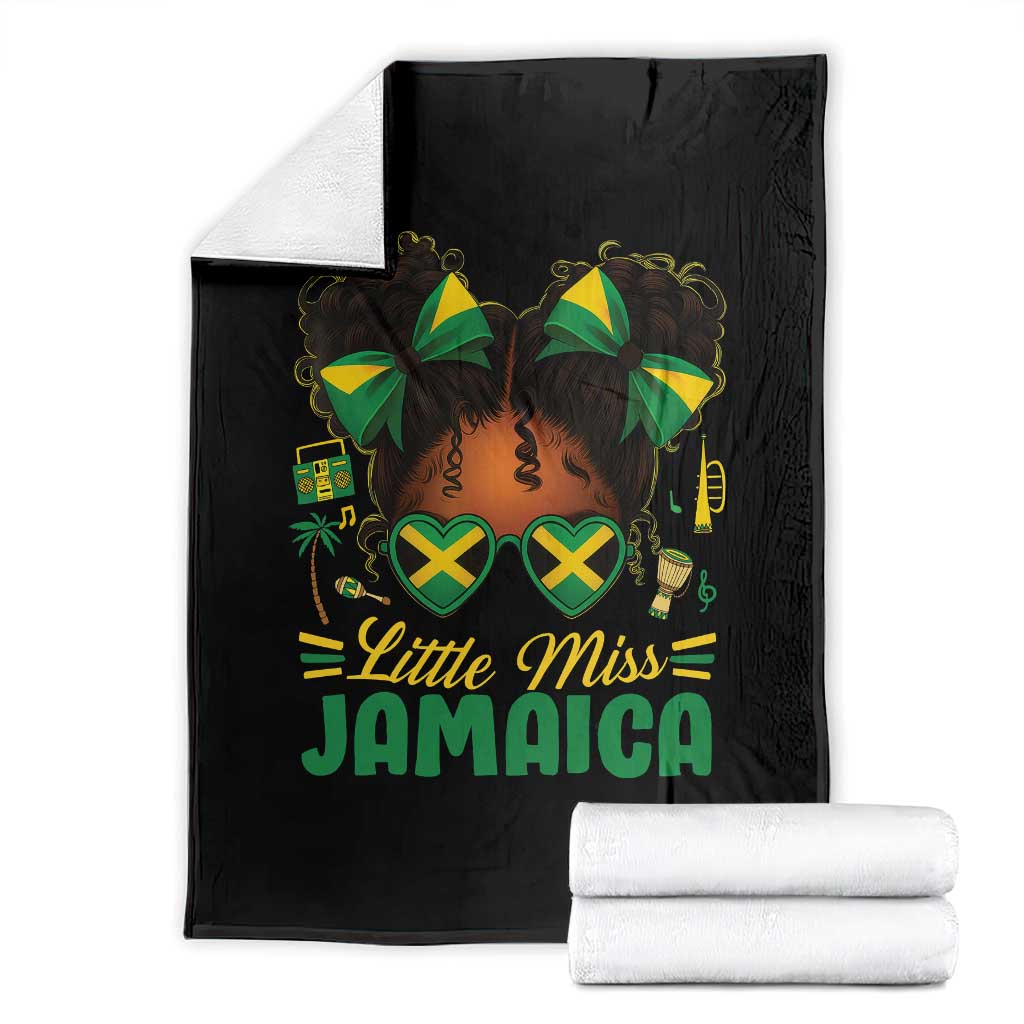 Little Miss Jamaica Throw Blanket Proud Jamaican Afro Black Girls Jamaica Flag Pride TS10 Black Print Your Wear