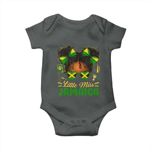 Little Miss Jamaica Baby Onesie Proud Jamaican Afro Black Girls Jamaica Flag Pride TS10 Dark Heather Print Your Wear