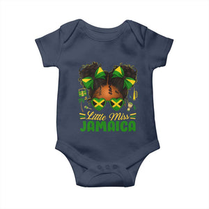 Little Miss Jamaica Baby Onesie Proud Jamaican Afro Black Girls Jamaica Flag Pride TS10 Navy Print Your Wear