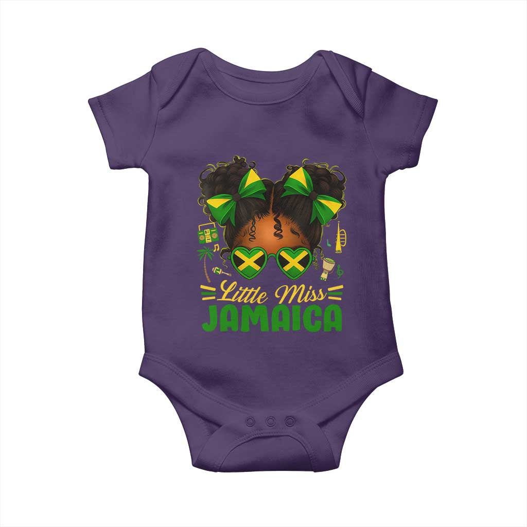 Little Miss Jamaica Baby Onesie Proud Jamaican Afro Black Girls Jamaica Flag Pride TS10 Purple Print Your Wear