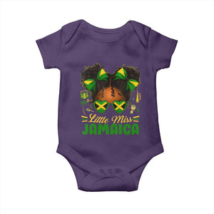 Little Miss Jamaica Baby Onesie Proud Jamaican Afro Black Girls Jamaica Flag Pride TS10 Purple Print Your Wear