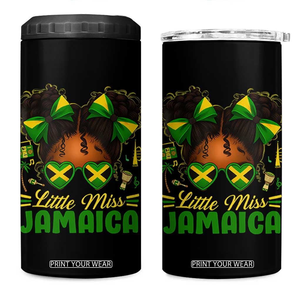 Little Miss Jamaica 4 in 1 Can Cooler Tumbler Proud Jamaican Afro Black Girls Jamaica Flag Pride TS10 One Size: 16 oz Black Print Your Wear