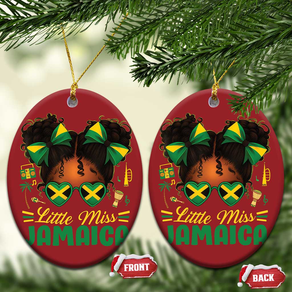 Little Miss Jamaica Christmas Ornament Proud Jamaican Afro Black Girls Jamaica Flag Pride TS10 Oval Red Print Your Wear