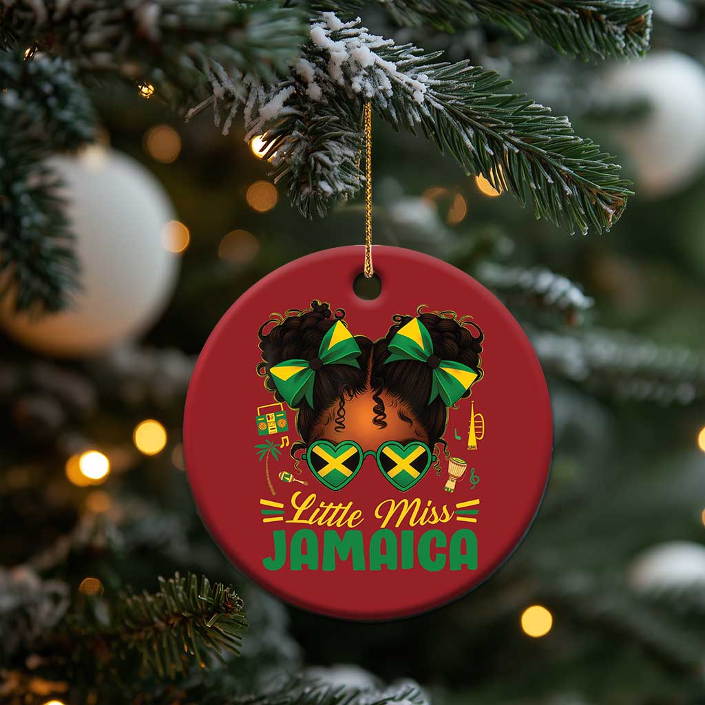 Little Miss Jamaica Christmas Ornament Proud Jamaican Afro Black Girls Jamaica Flag Pride TS10 Print Your Wear