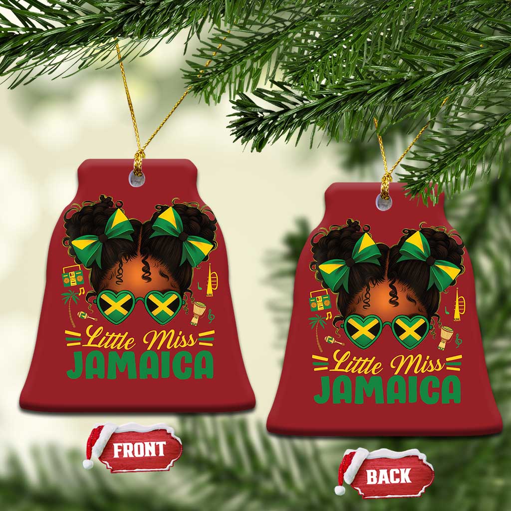 Little Miss Jamaica Christmas Ornament Proud Jamaican Afro Black Girls Jamaica Flag Pride TS10 Bell Flake Red Print Your Wear