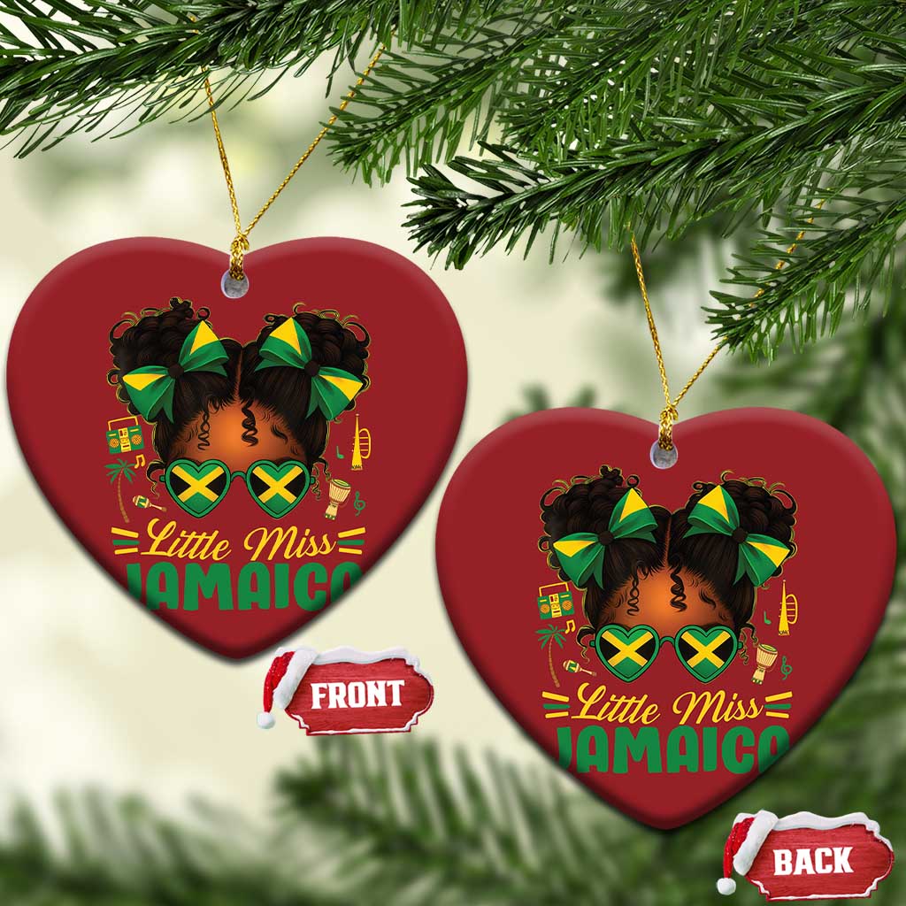 Little Miss Jamaica Christmas Ornament Proud Jamaican Afro Black Girls Jamaica Flag Pride TS10 Heart Red Print Your Wear