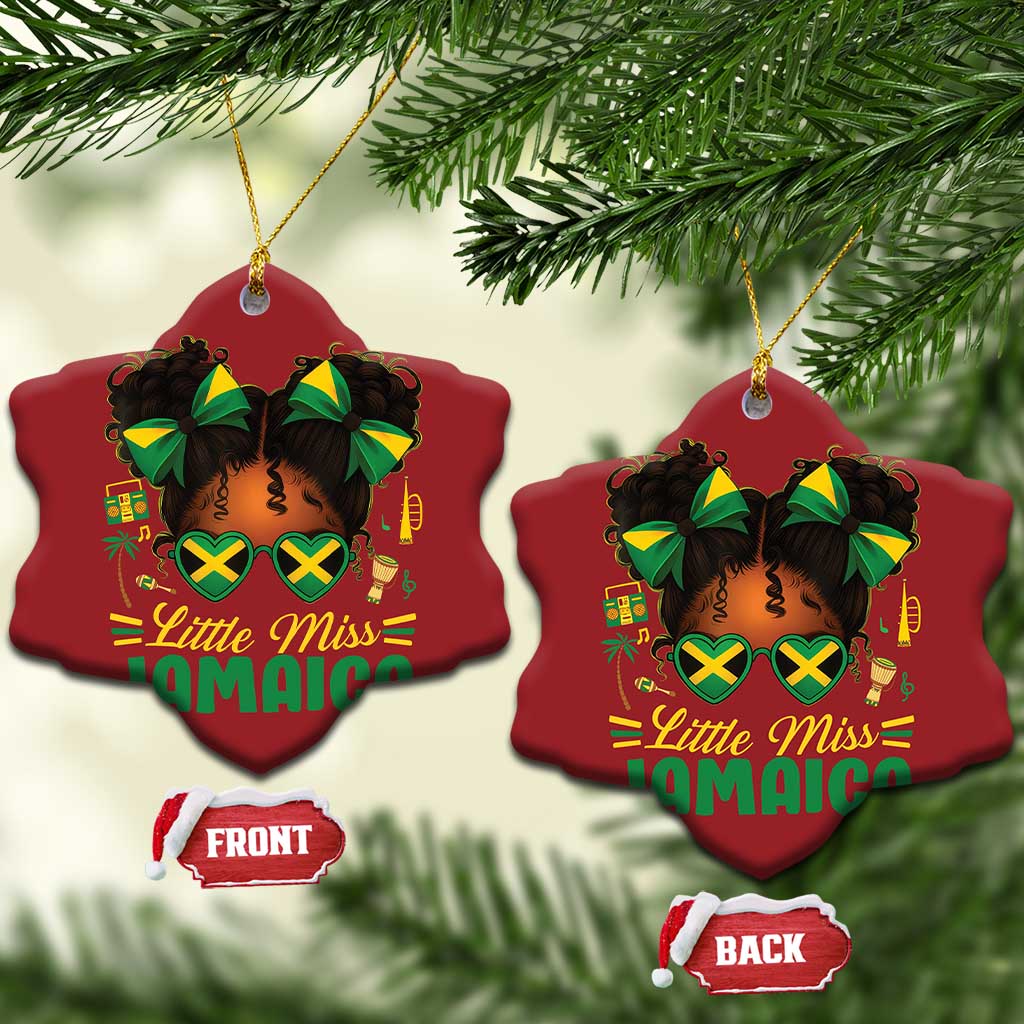 Little Miss Jamaica Christmas Ornament Proud Jamaican Afro Black Girls Jamaica Flag Pride TS10 Snow Flake Red Print Your Wear