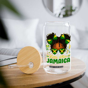Little Miss Jamaica Glass Can Proud Jamaican Afro Black Girls Jamaica Flag Pride TS10 Print Your Wear
