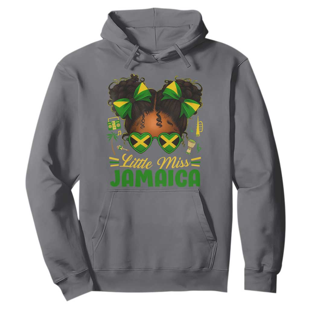 Little Miss Jamaica Hoodie Proud Jamaican Afro Black Girls Jamaica Flag Pride TS10 Charcoal Print Your Wear