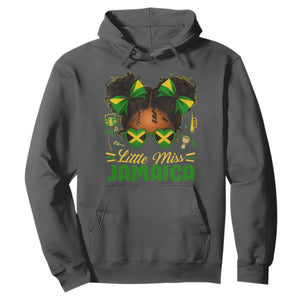 Little Miss Jamaica Hoodie Proud Jamaican Afro Black Girls Jamaica Flag Pride TS10 Dark Heather Print Your Wear