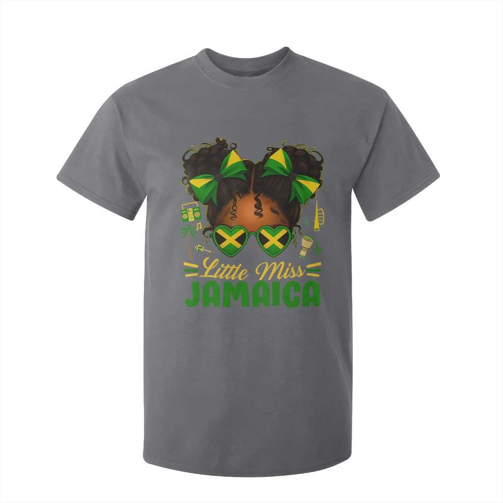 Little Miss Jamaica T Shirt For Kid Proud Jamaican Afro Black Girls Jamaica Flag Pride TS10 Charcoal Print Your Wear