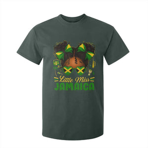 Little Miss Jamaica T Shirt For Kid Proud Jamaican Afro Black Girls Jamaica Flag Pride TS10 Dark Forest Green Print Your Wear
