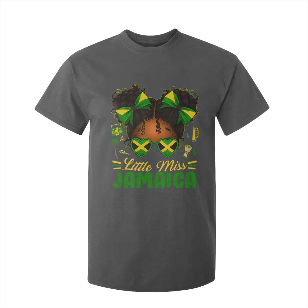 Little Miss Jamaica T Shirt For Kid Proud Jamaican Afro Black Girls Jamaica Flag Pride TS10 Dark Heather Print Your Wear