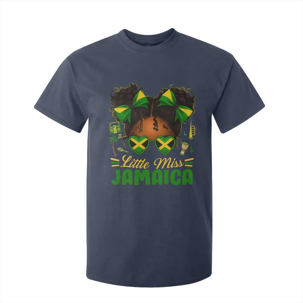 Little Miss Jamaica T Shirt For Kid Proud Jamaican Afro Black Girls Jamaica Flag Pride TS10 Navy Print Your Wear