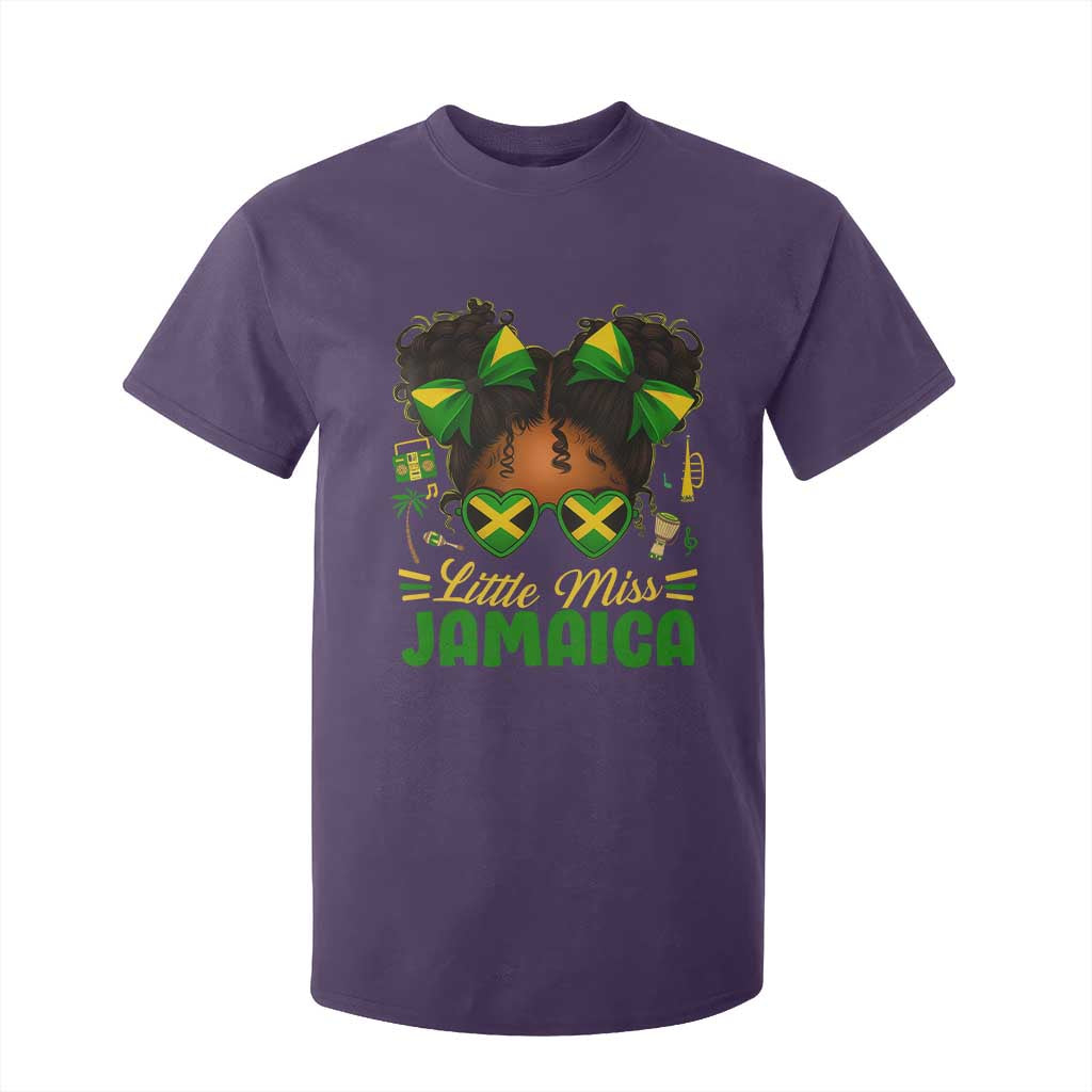 Little Miss Jamaica T Shirt For Kid Proud Jamaican Afro Black Girls Jamaica Flag Pride TS10 Purple Print Your Wear