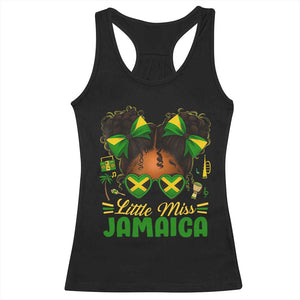 Little Miss Jamaica Racerback Tank Top Proud Jamaican Afro Black Girls Jamaica Flag Pride TS10 Black Print Your Wear