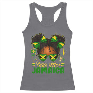 Little Miss Jamaica Racerback Tank Top Proud Jamaican Afro Black Girls Jamaica Flag Pride TS10 Charcoal Print Your Wear
